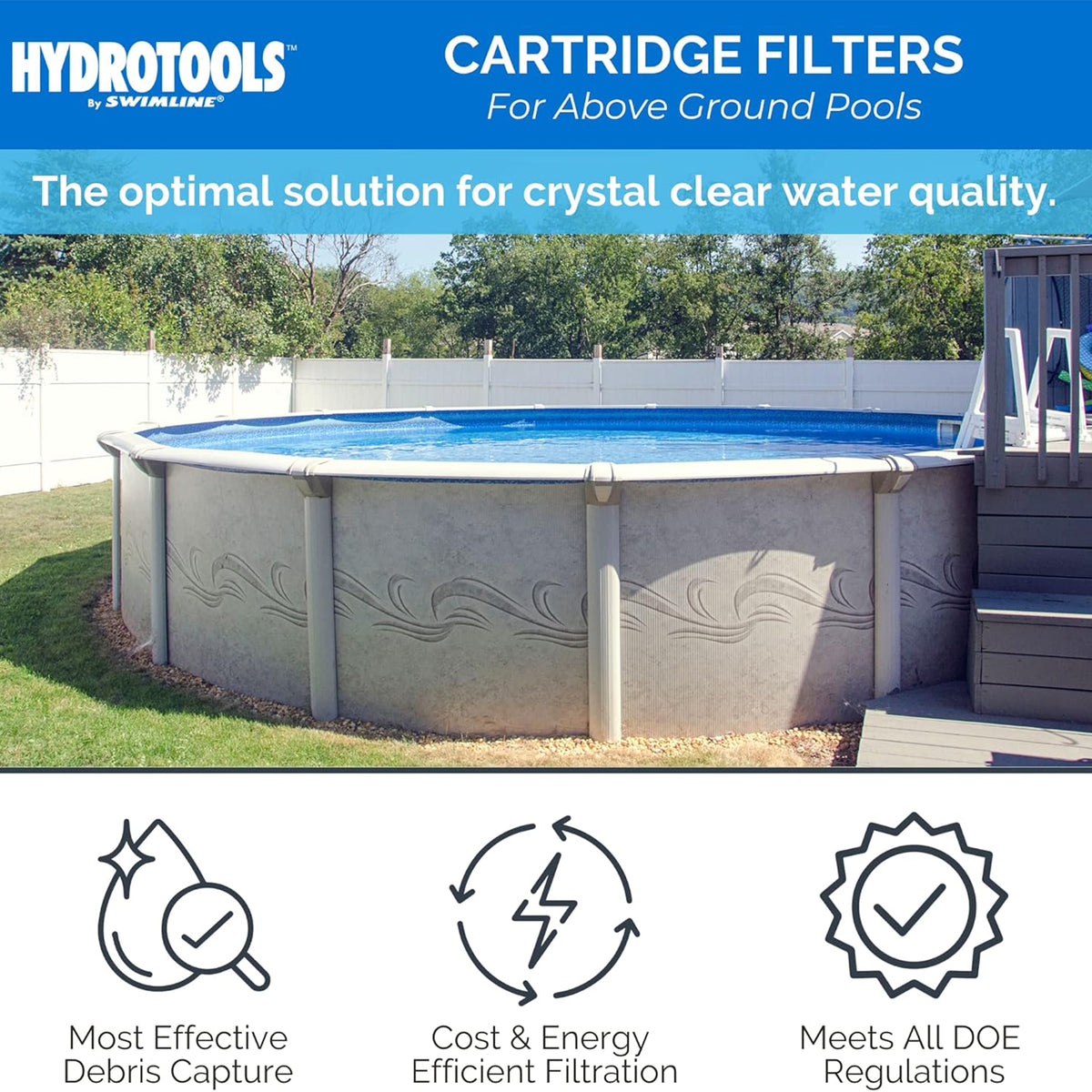 Swimline HYDROTOOLS 8 Sq Ft Pool Filter System for Above Ground Pools (Open Box) - VMInnovations