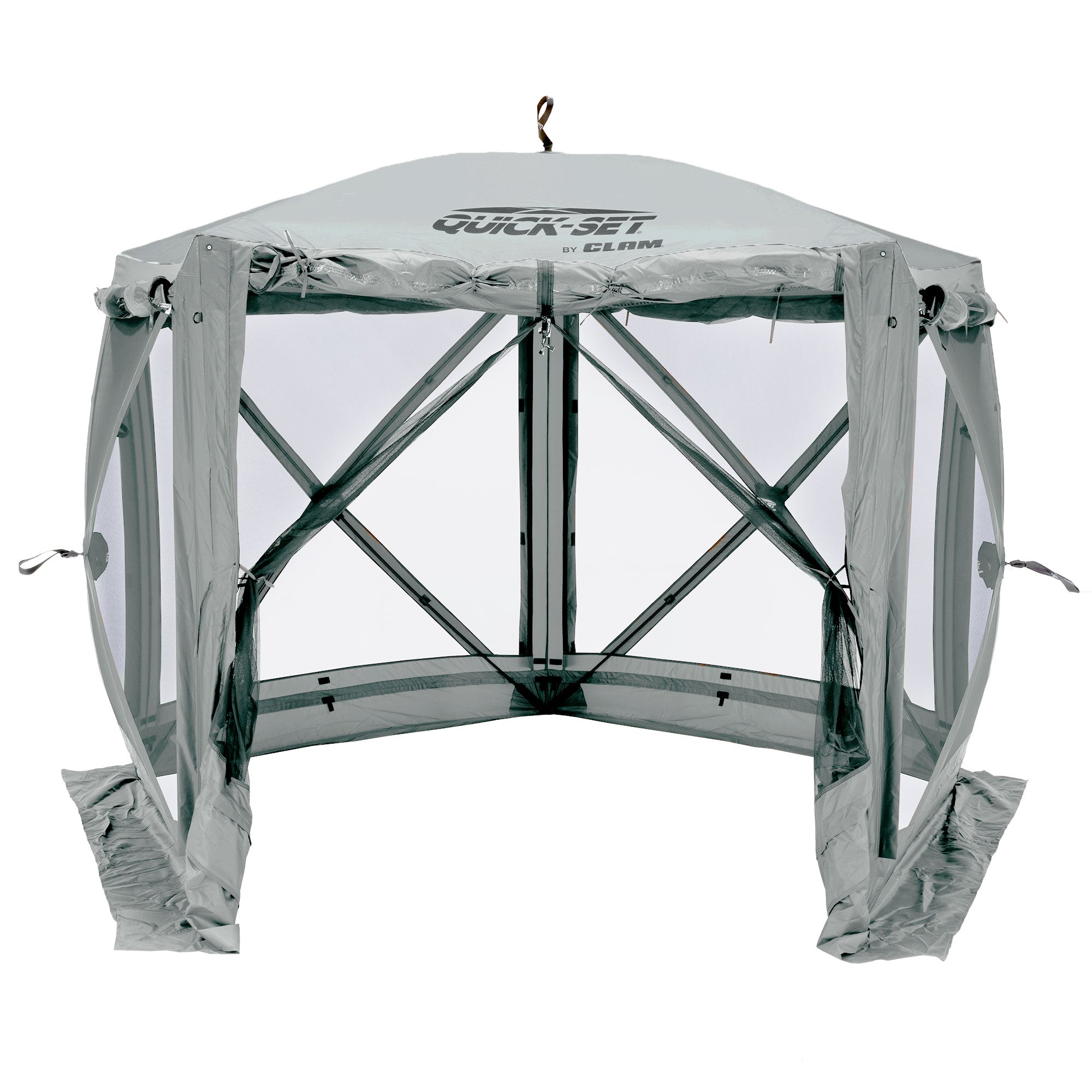 CLAM Quick-Set Adventure 9 x 9 Ft Portable Outdoor Camping Canopy Shelter, Gray - VMInnovations