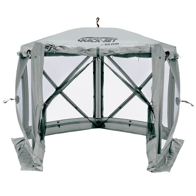 CLAM Quick-Set Adventure 9 x 9 Ft Portable Outdoor Camping Canopy Shelter, Gray - VMInnovations