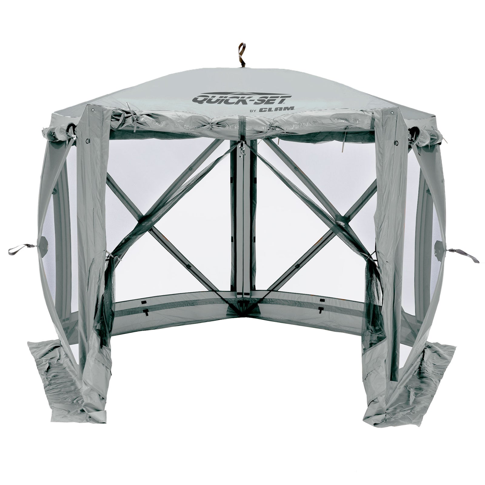 CLAM Quick-Set Adventure 9x9 Ft Portable Camping Canopy Shelter, Gray (Open Box) - VMInnovations