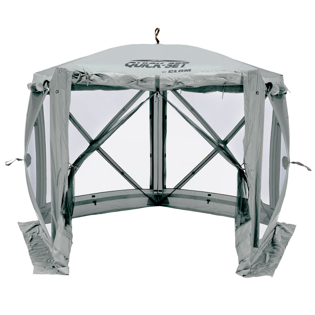 CLAM Quick-Set 9x9 Ft Portable Outdoor Camping Canopy Shelter, Gray (Used)