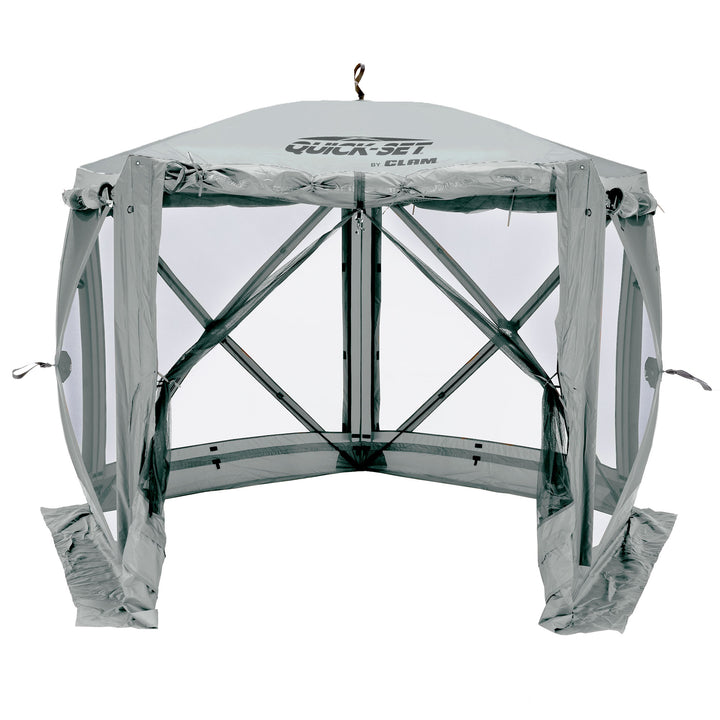 CLAM Quick-Set 9x9 Ft Portable Outdoor Camping Canopy Shelter, Gray (Used)