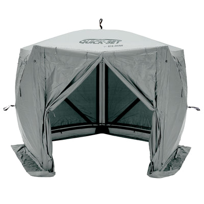 CLAM Quick-Set Adventure 9 x 9 Ft Portable Outdoor Camping Canopy Shelter, Gray - VMInnovations