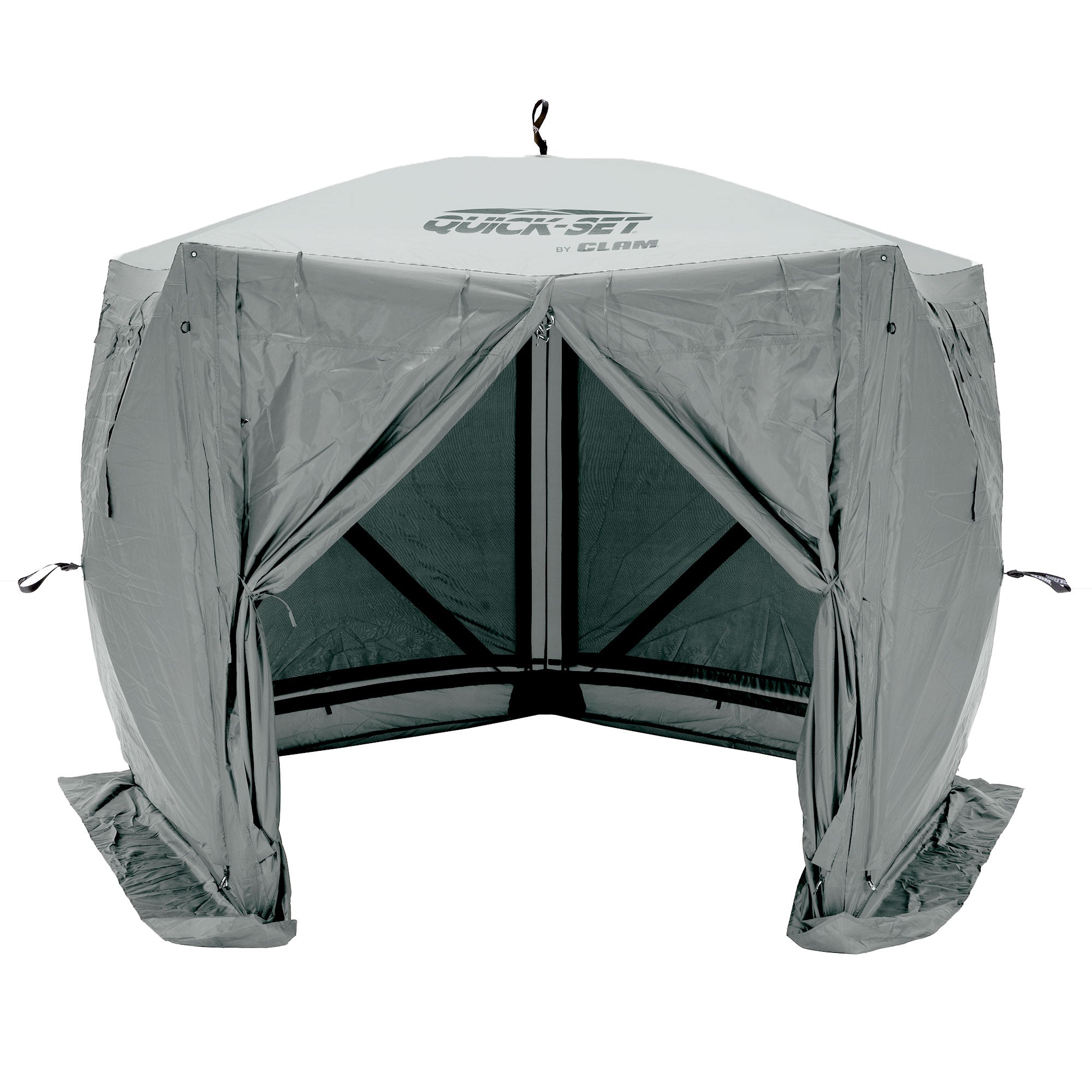 CLAM Quick-Set 9x9 Ft Portable Outdoor Camping Canopy Shelter, Gray (Used) - VMInnovations