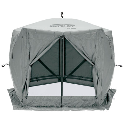 CLAM Quick-Set Adventure 9 x 9 Ft Portable Outdoor Camping Canopy Shelter, Gray - VMInnovations