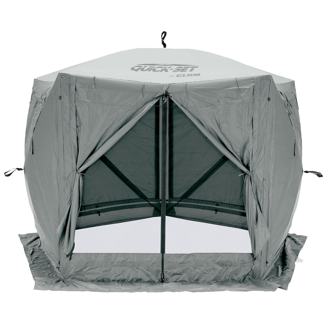 CLAM Quick-Set 9x9 Ft Portable Outdoor Camping Canopy Shelter, Gray (Used)