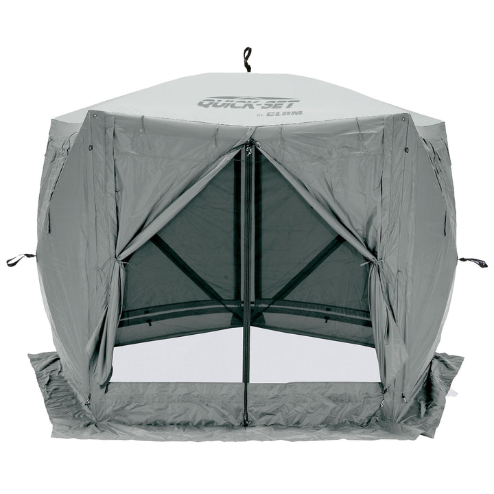 CLAM Quick-Set Adventure 9x9 Ft Portable Camping Canopy Shelter, Gray (Open Box)