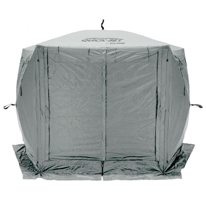 CLAM Quick-Set Adventure 9x9 Ft Portable Camping Canopy Shelter, Gray (Open Box)