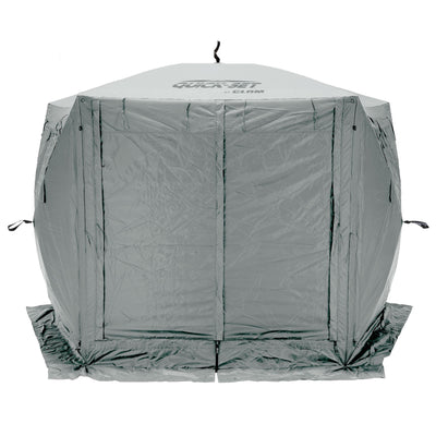 CLAM Quick-Set Adventure 9x9 Ft Portable Camping Canopy Shelter, Gray (Open Box) - VMInnovations