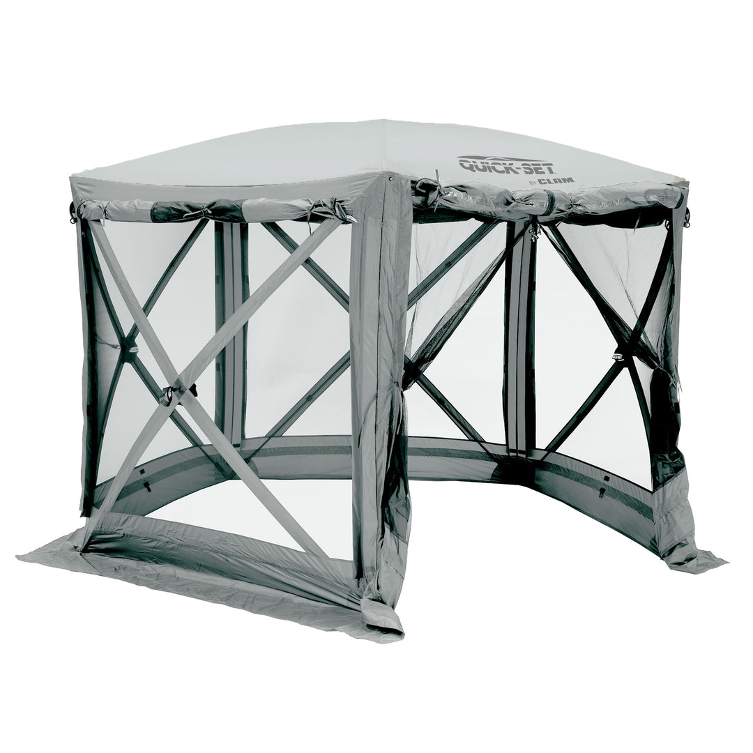 CLAM Quick-Set 9x9 Ft Portable Outdoor Camping Canopy Shelter, Gray (Used)