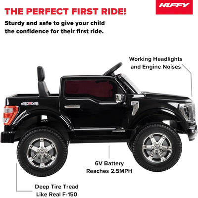 Huffy Ford F-150 Platinum Kids' Battery Ride On, 6V Electric Car for Kids, Black - VMInnovations