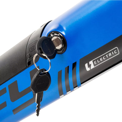 Huffy 24 Inch Quantis 250W Motor Outdoor Electric Bike, Ages 13+, Matte Cobalt - VMInnovations