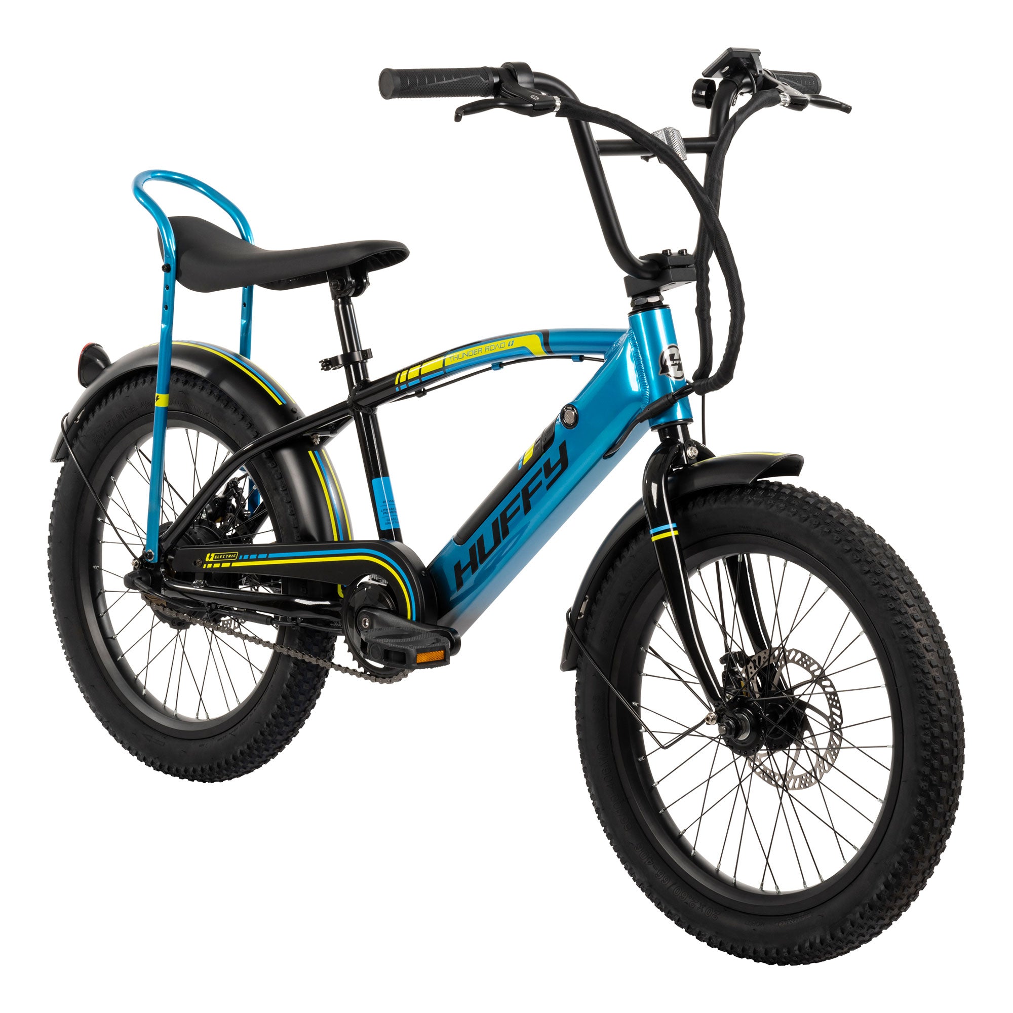 Huffy 20" Thunder Road 250W Motor Outdoor Electric Bike, Ages 13+, Teal/Black - VMInnovations