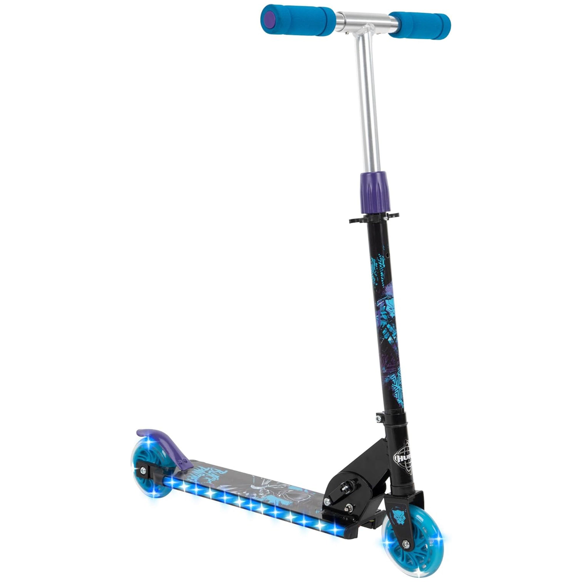 Huffy Marvel Black Panther Electro Light Inline Scooter, Black/Blue (Used) - VMInnovations