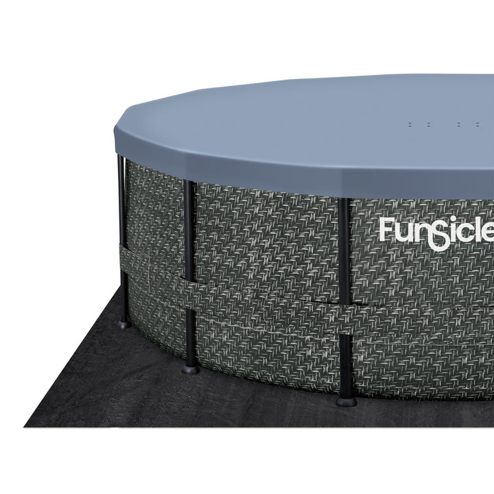Funsicle 14' x 48" Oasis Round Above Ground Pool, Dark Herringbone (Open Box)