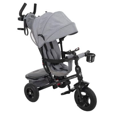 Huffy Malmo 4 in 1 Canopy Tricycle w/ Push Handle for Toddlers, Gray/Black(Used) - VMInnovations