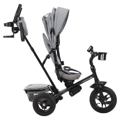 Huffy Malmo 4 in 1 Canopy Tricycle w/ Push Handle for Toddlers, Gray/Black(Used)