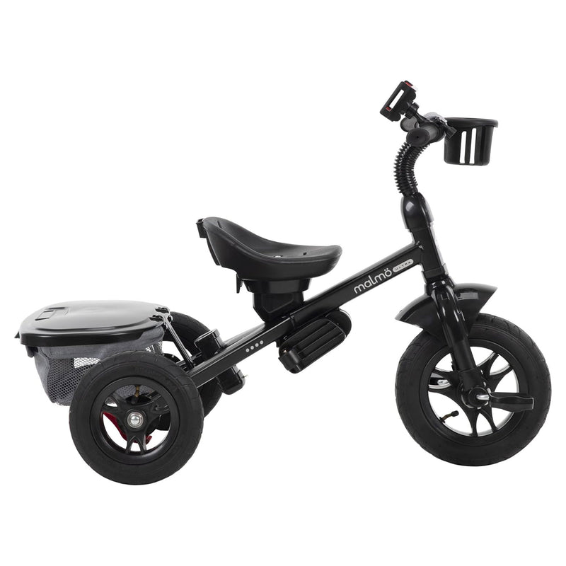 Huffy Malmo 4 in 1 Canopy Tricycle w/ Push Handle for Toddlers, Gray/Black(Used)