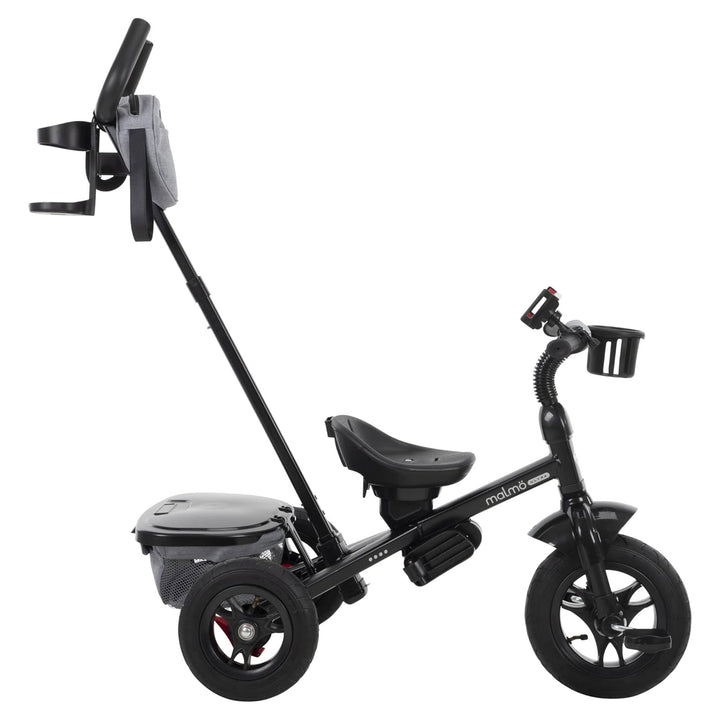 Huffy Malmo 4 in 1 Canopy Tricycle w/ Push Handle for Toddlers, Gray/Black(Used)