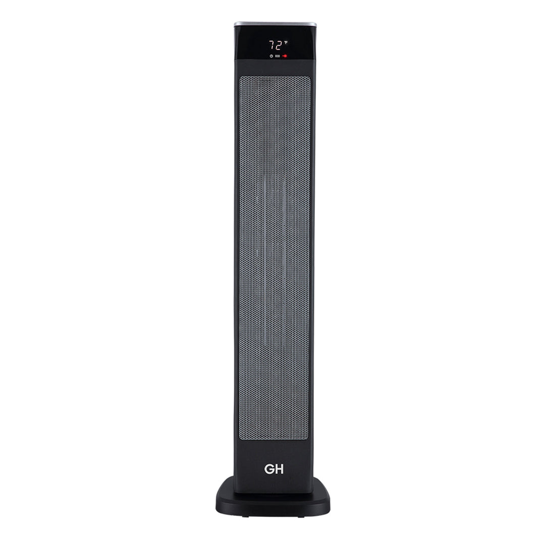 Good Housekeeping 30" Ceramic Tower Space Heater with Remote, Oscillating, Black