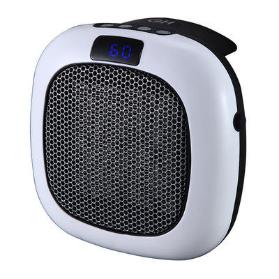 Good Housekeeping Wall-Mount Indoor Mini Space Heater w/ Thermostat, 750W, White - VMInnovations