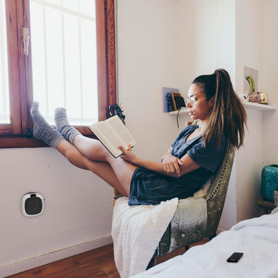 Good Housekeeping Wall-Mount Indoor Mini Space Heater w/ Thermostat, 750W, White - VMInnovations