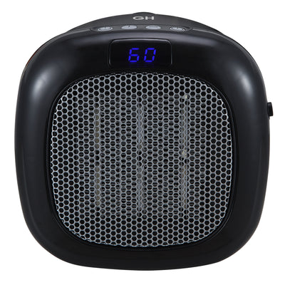 Good Housekeeping Wall-Mount Indoor Mini Space Heater w/ Thermostat, 750W, Black - VMInnovations