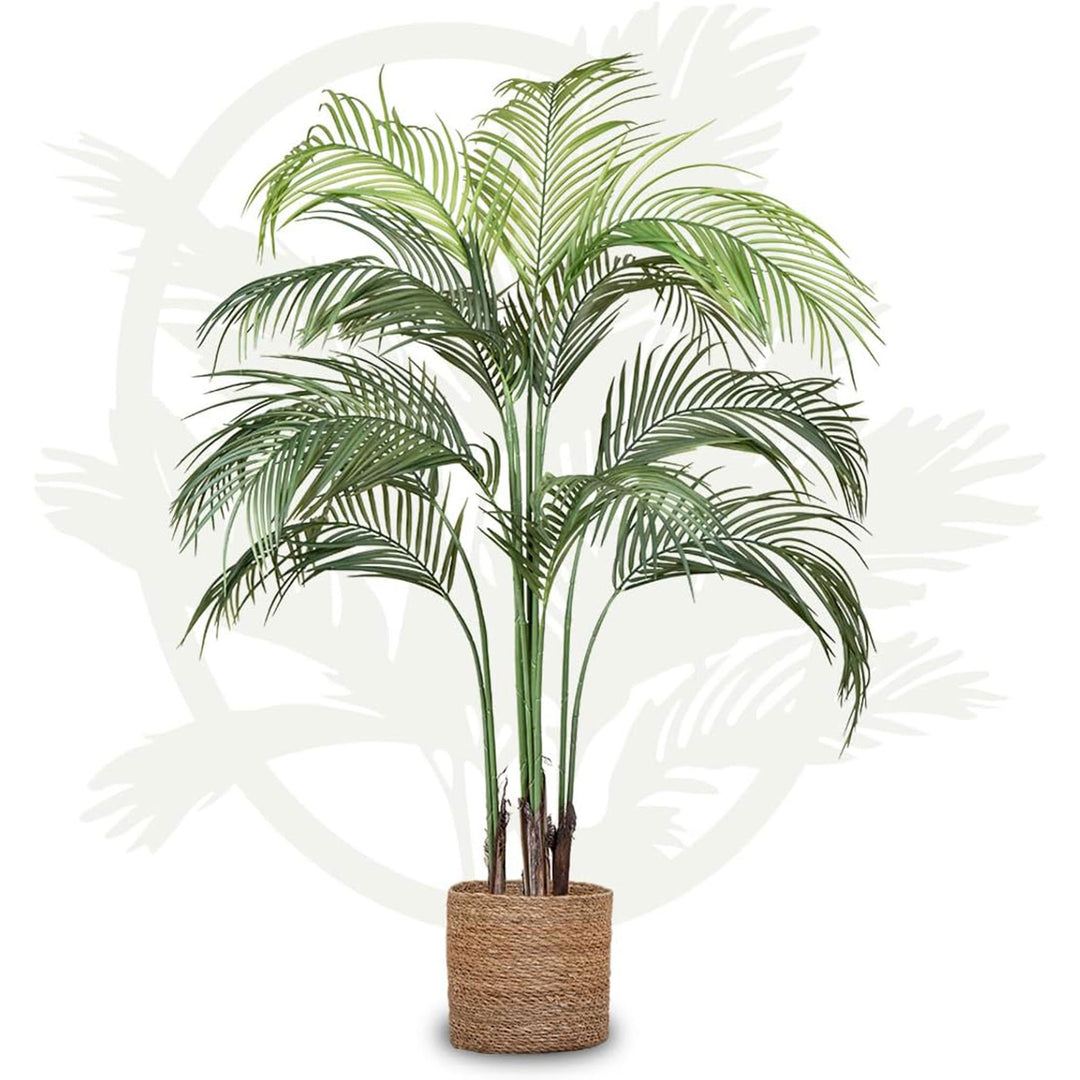 Maia Shop Palm Tree 3.2 Foot Faux Plant, Fake Silk Tree with Realistic Leaves