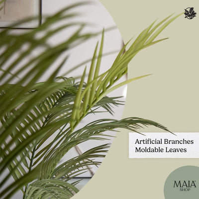 Maia Shop Palm Tree 3.2 Foot Faux Plant, Fake Silk Tree with Realistic Leaves