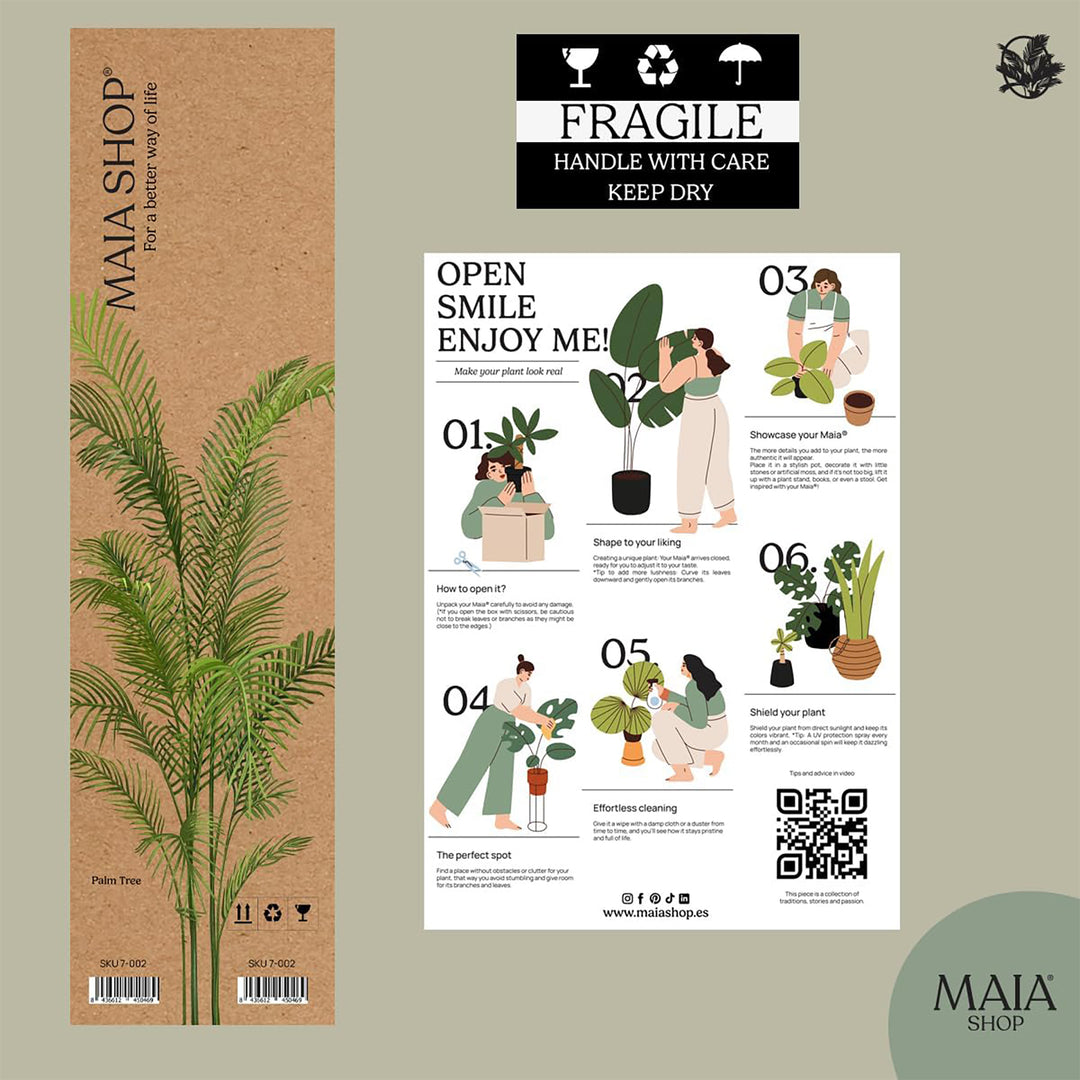 Maia Shop Palm Tree 3.5' Faux Plant, Fake Tree w/ Realistic Leaves (Open Box)