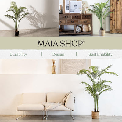 Maia Shop Palm Tree 5 Foot Tall Faux Plant, Fake Silk Tree (Open Box)