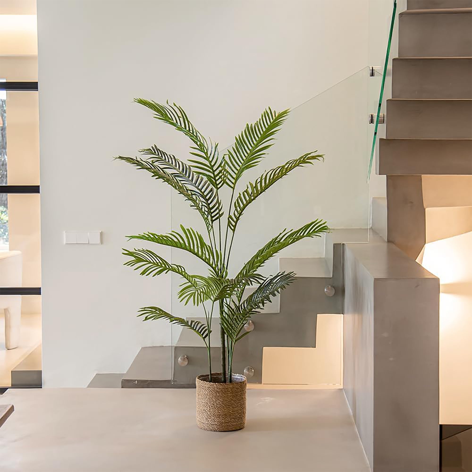Maia Shop Palm Tree 5 Foot Tall Faux Plant, Fake Silk Tree (Open Box)