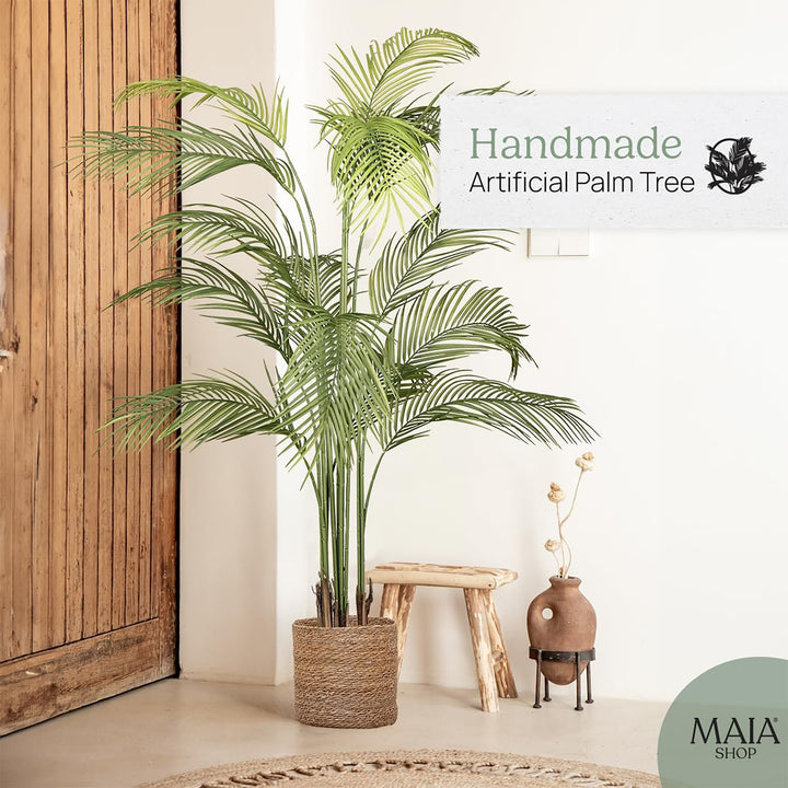 Maia Shop Palm Tree 6 Foot Faux Plant, Fake Silk Tree with Realistic Leaves