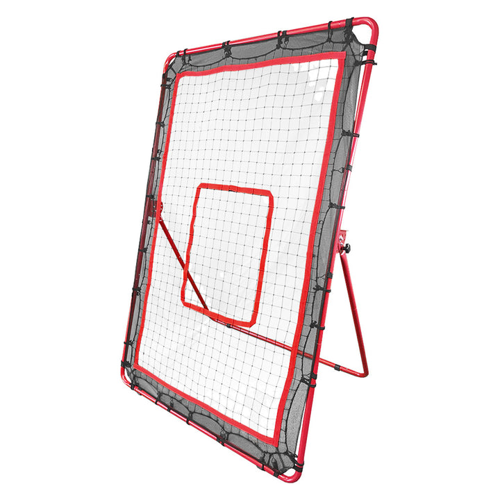 Hit Run Steal Heavy Duty Baseball/Softball Pitchback Net w/ Adjustable Legs, Red