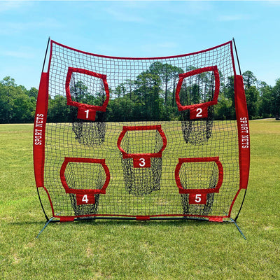 Hit Run Steal Football Throwing Net with Target Pockets for Quarterback Training