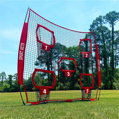 Hit Run Steal Football Throwing Net with Target Pockets for Quarterback Training