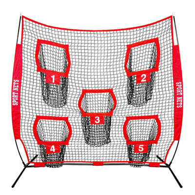 Hit Run Steal Football Throwing Net with Target Pockets for Quarterback Training