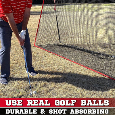 Hit Run Steal 10x7ft Golf Hitting Net for Indoor/Outdoor Use,Red/Black(Open Box)