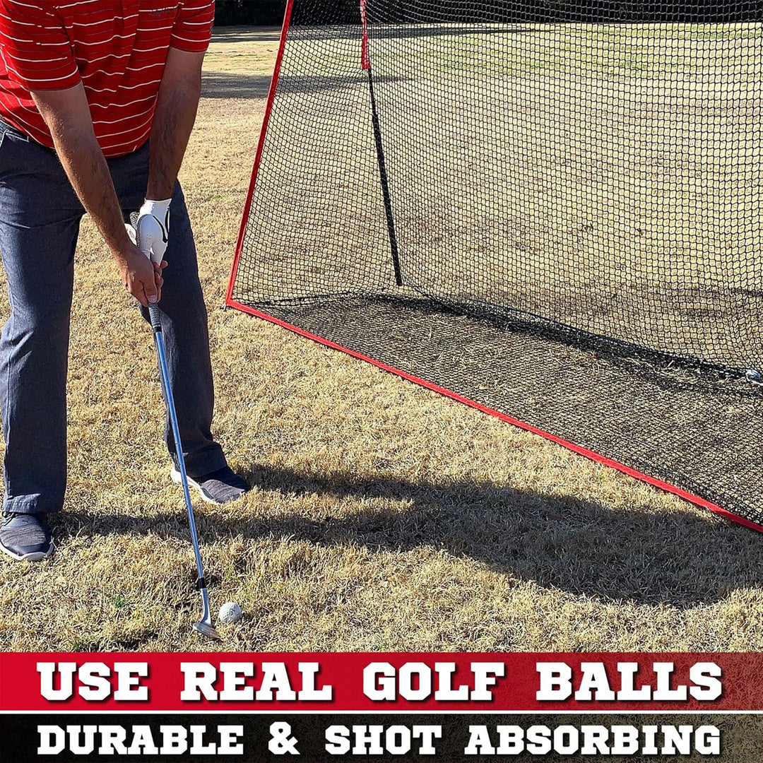 Hit Run Steal 10x7 Feet Golf Hitting Net for Indoor/Outdoor Use, Red/Black(Used)