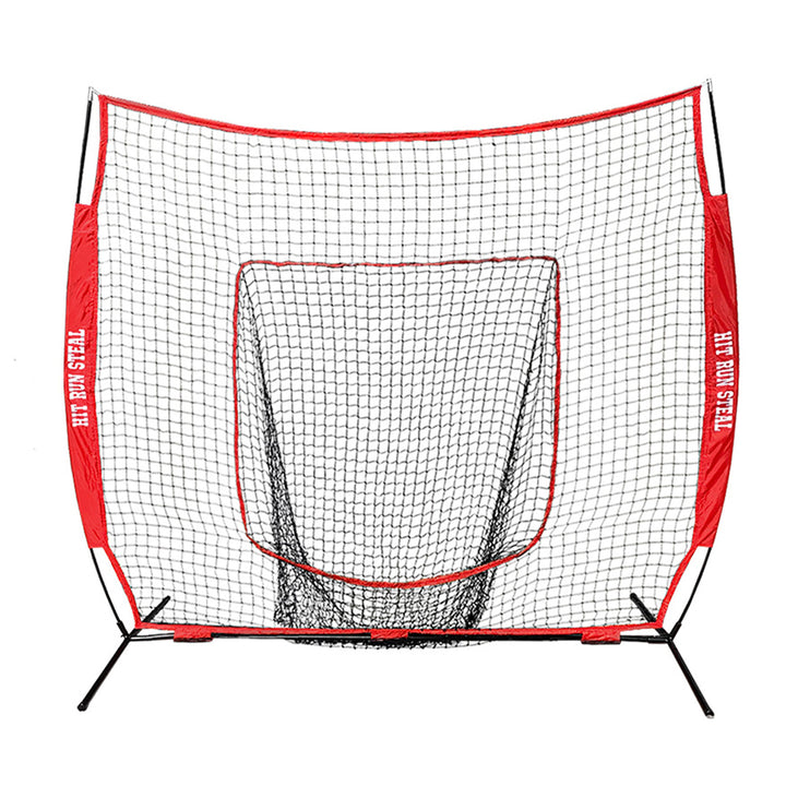 Hit Run Steal Heavy Duty Softball Baseball Net with Carrying Bag for Sports, Red