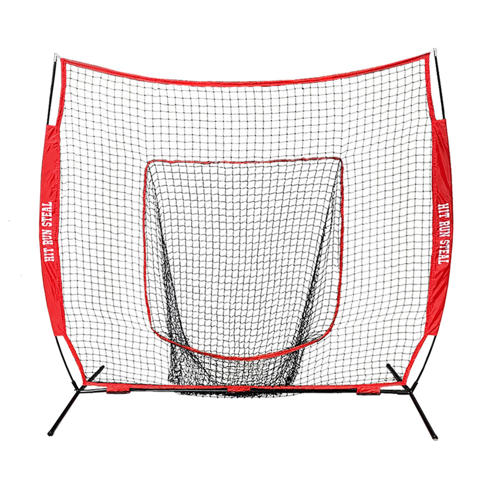 Hit Run Steal Heavy Duty Softball Baseball Net w/Carrying Bag, Red (Used) - VMInnovations