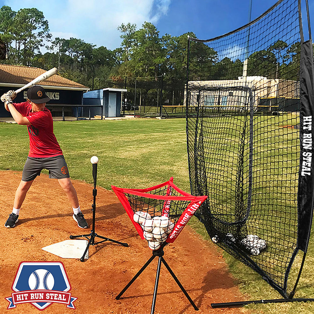 Hit Run Steal Heavy Duty Softball Baseball Net & Carrying Bag, Black (Used)