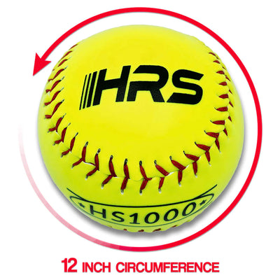 Hit Run Steal 12 Inch Softballs with 6 Gallon Bucket & Padded Seat Top, Red