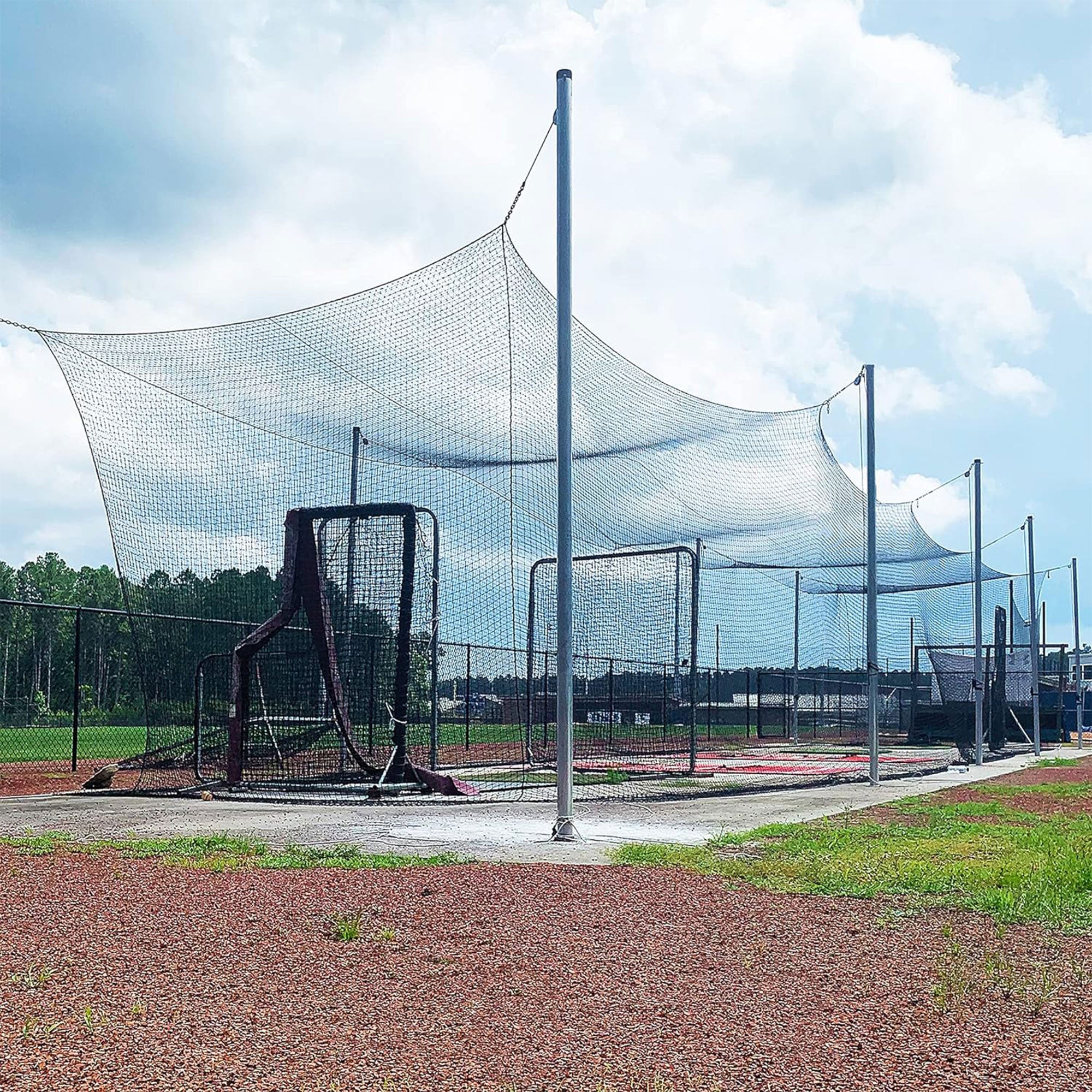 Hit Run Steal 12x12x55ft Batting Cage Net Only, 1.75" Mesh, Black (Open Box) - VMInnovations