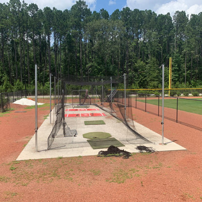 Hit Run Steal 12x12x55ft Batting Cage Net Only, 1.75" Mesh, Black (Open Box) - VMInnovations