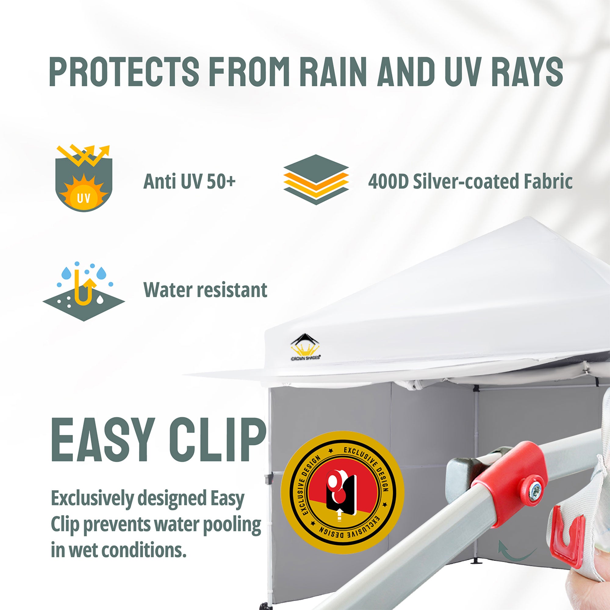 Crown Shades 10 x 10ft Instant Canopy Commercial Shelter w/4 Walls, White (Used) - VMInnovations