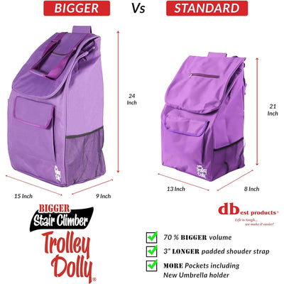 dbest products Stair Climber Bigger Trolley 6 Wheel Foldable Cart Dolly, Purple - VMInnovations