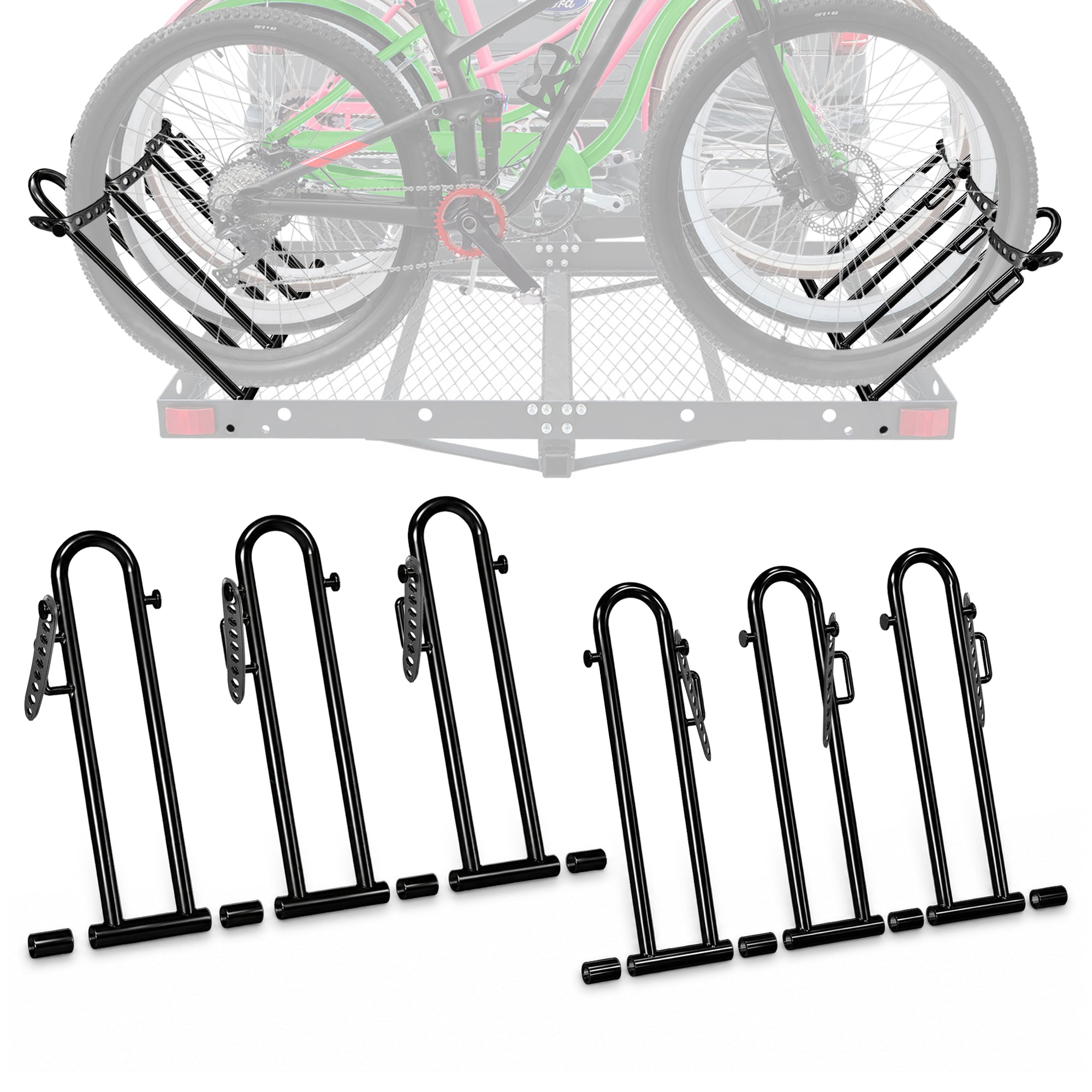 Tow Tuff Fat Tire Bike Cradle Kit for 3 Bikes with Adjustable Straps (Open Box)