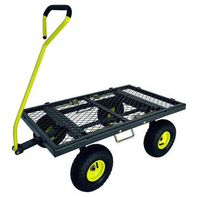 Yard Tuff 3 in 1 Dual-Side Dump Utility Wagon w/Fold-Down Sides (Open Box) - VMInnovations