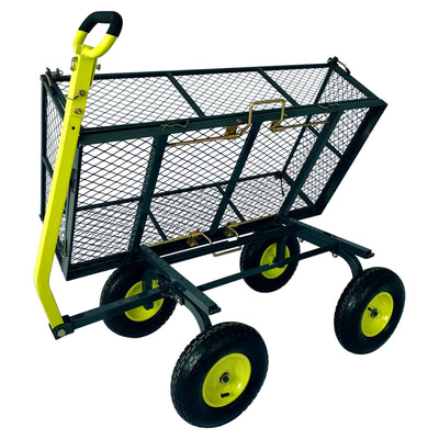 Yard Tuff 3-in-1 Dual Side Dump Wagon with Fold Down Sides and 1000 lb. Capacity - VMInnovations